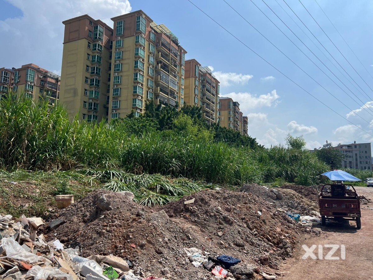 陈江镇体育路与环镇路交界，凯欣苑小区门口出，沦为弃土弃渣场