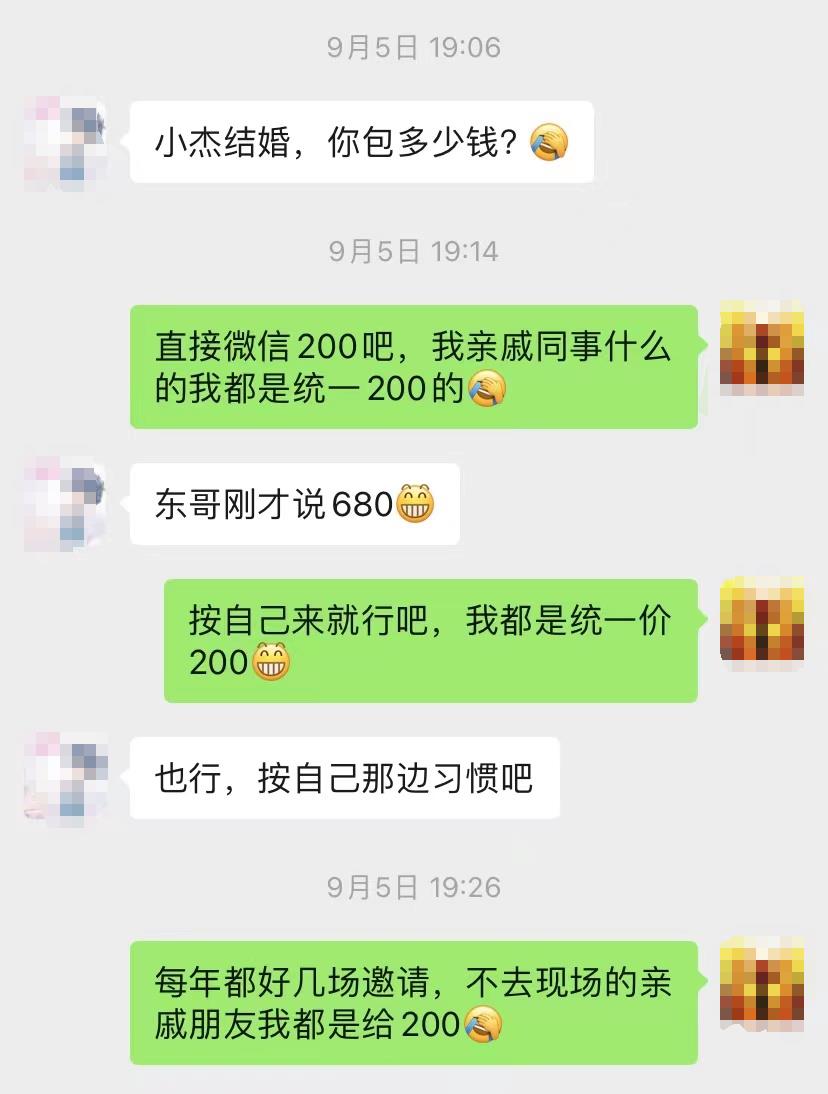 结婚请帖不能到场给200红包，大家会觉得少吗