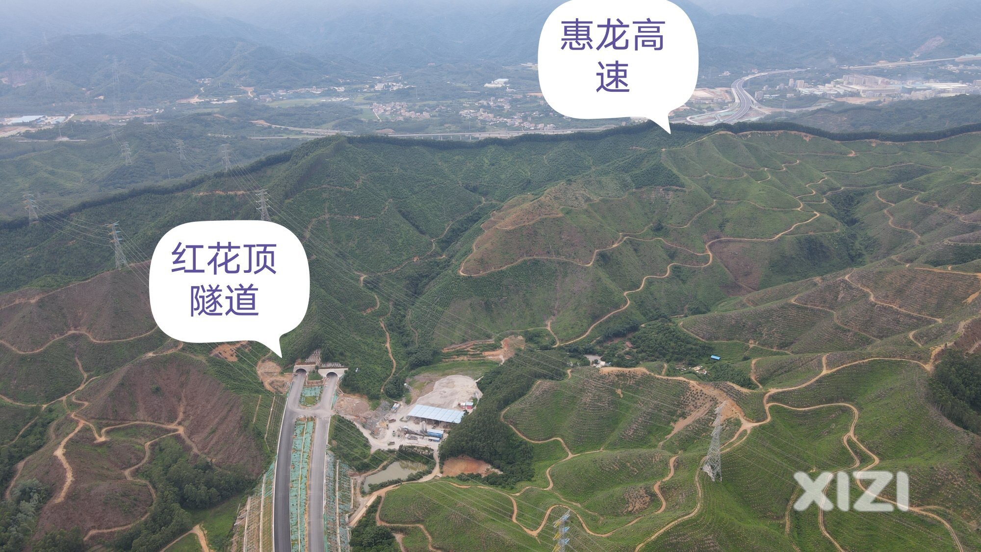 惠龙高速，下月通车，目前唯二两条隧道正在亮灯中