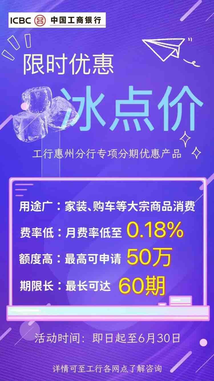 工行装修贷冰点价！！！6月30号截止！！！