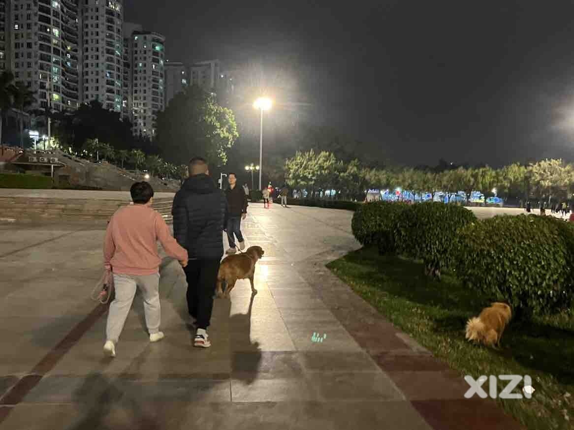 天气冷了，滨江公园还是很热闹
