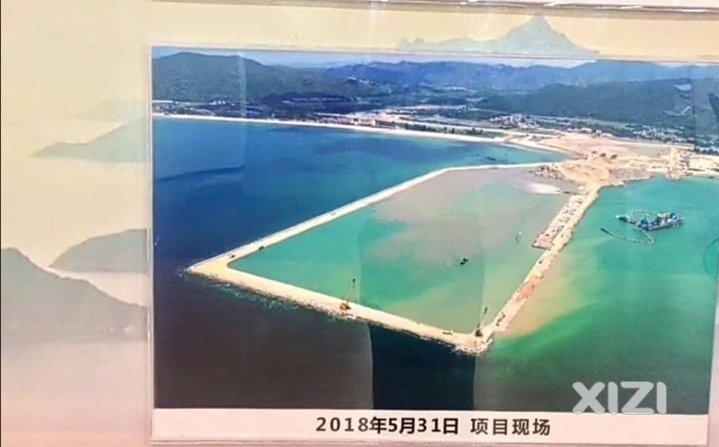 经过上级同意，小漠爆破开采，填海造港