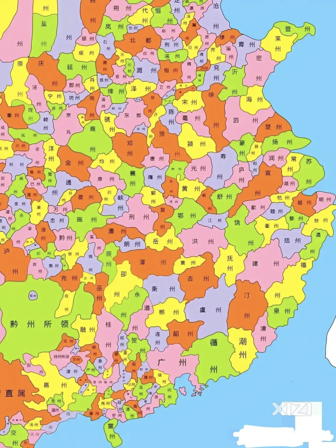 唐朝的地图，你在地图上哪里