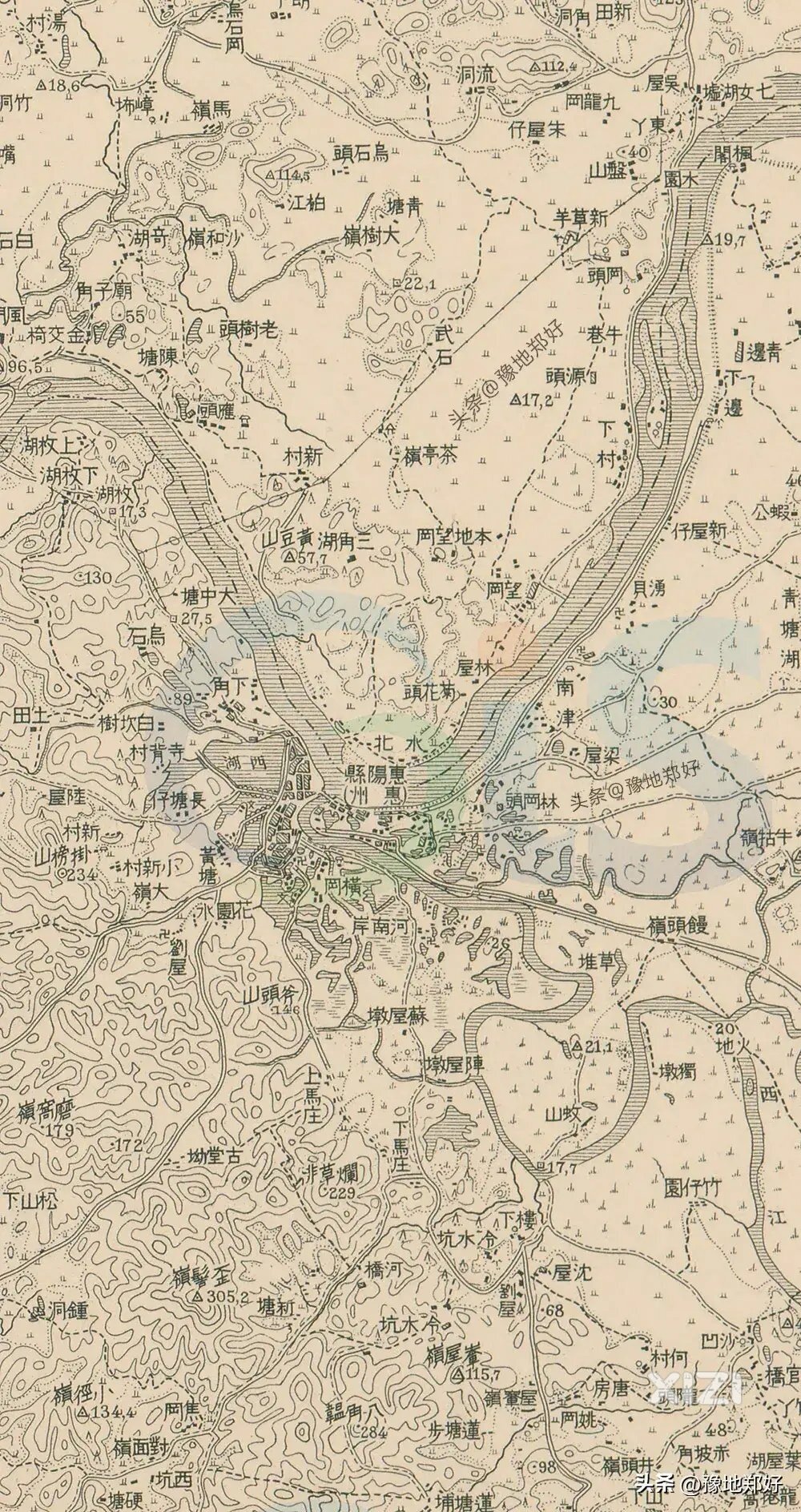 死日本仔当年画的惠州地图