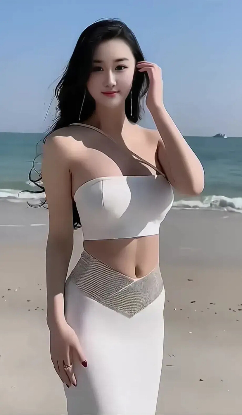AI生成的美女，身体比例不对