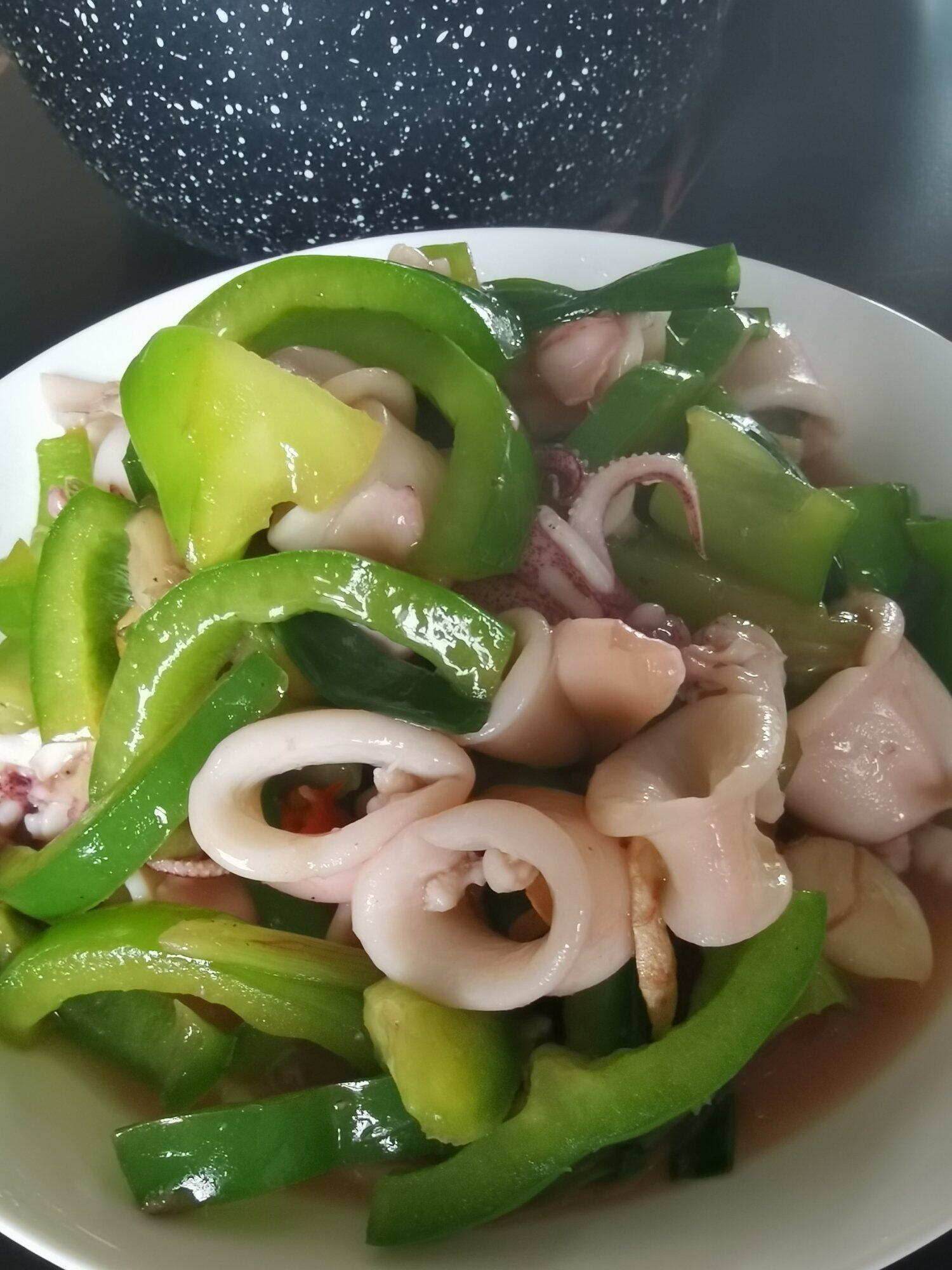 青椒炒小鱿筒