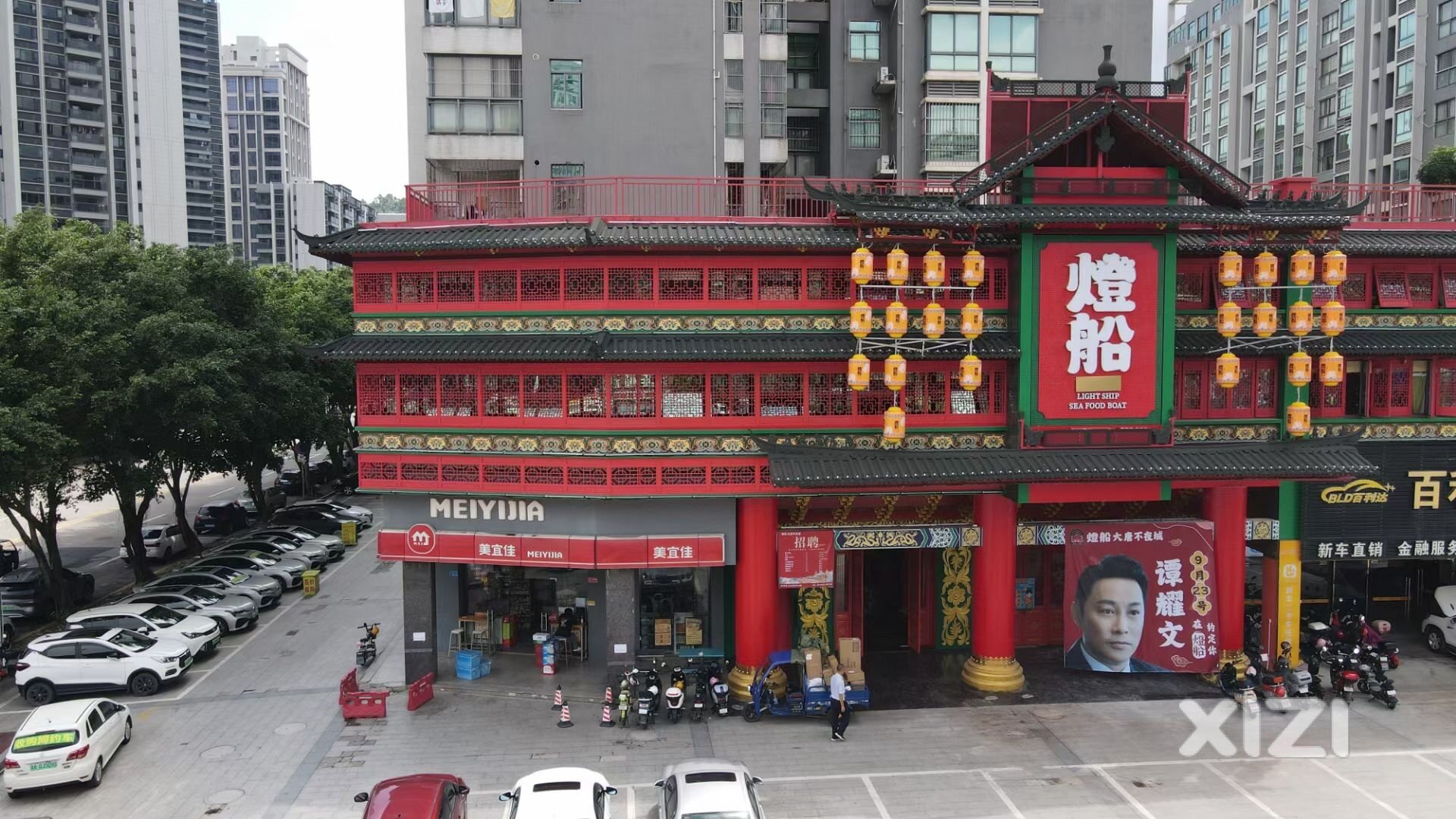 惠州开始学习重庆洪崖洞了，口岸路的灯船，大家觉得怎么样