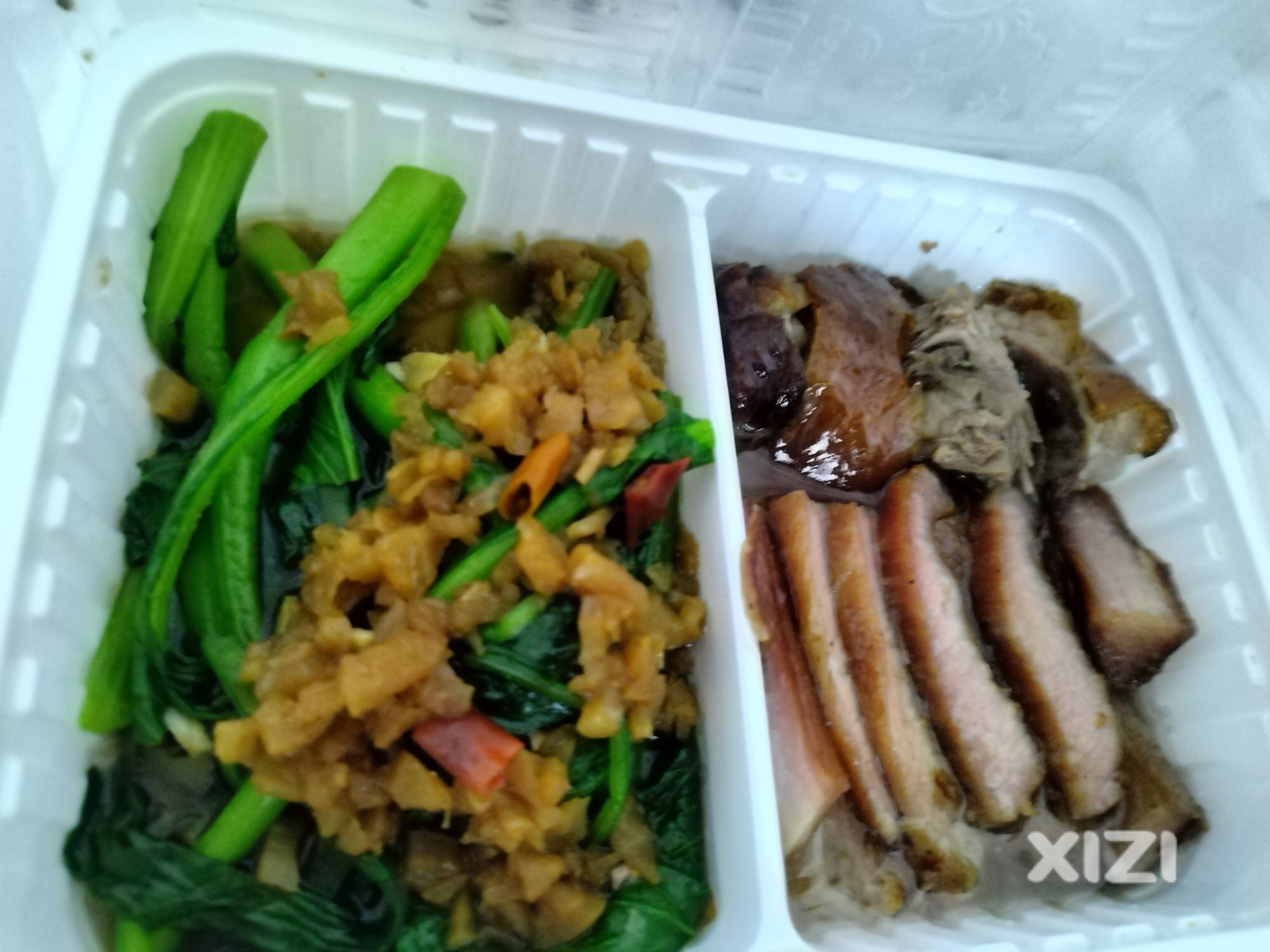 江北烧鹅仔的烧鹅双拼饭，味道没得说