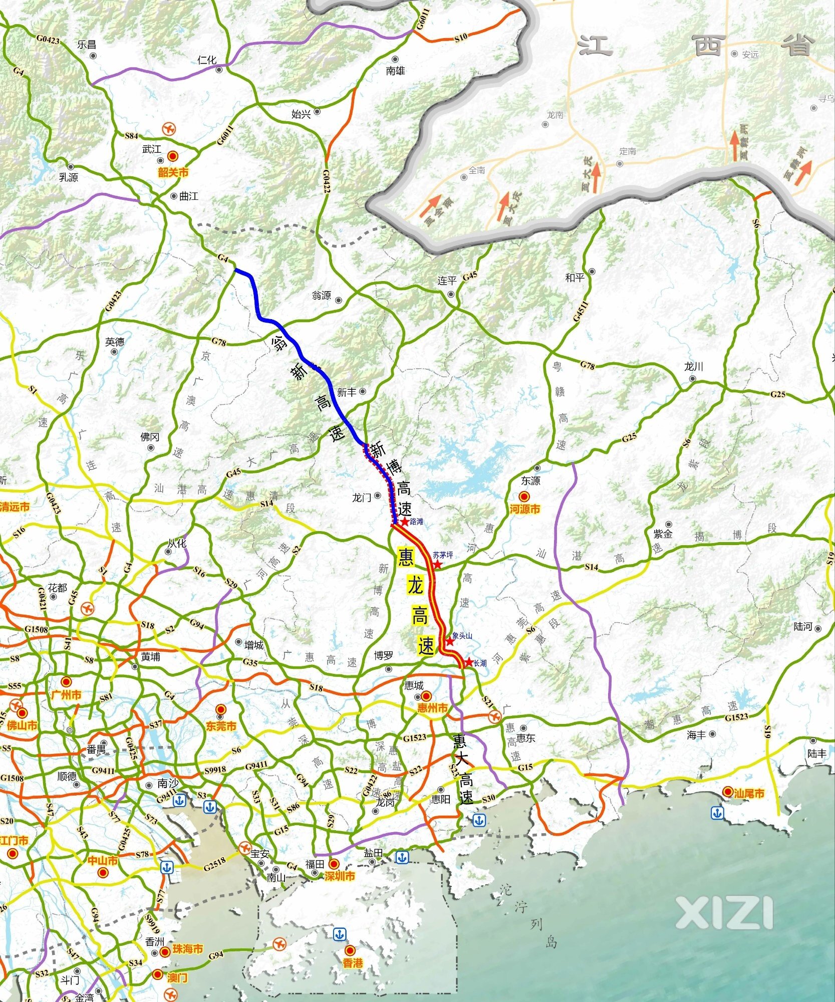惠州最新高速公路规划图:5年内惠东在建和近期动工的高速公路汇总