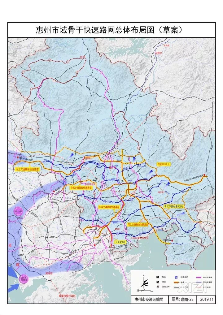 惠州市域骨干快速路网:惠东有几条部分段在建中或已完工通车
