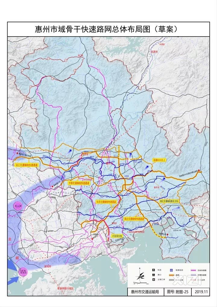 惠州市域骨干快速路网:惠东有几条部分段在建中或已完工通车