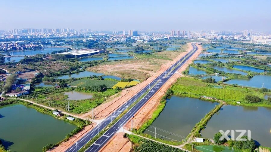 博罗县园洲镇的振兴大道振兴大桥至东坡大道段正式通车