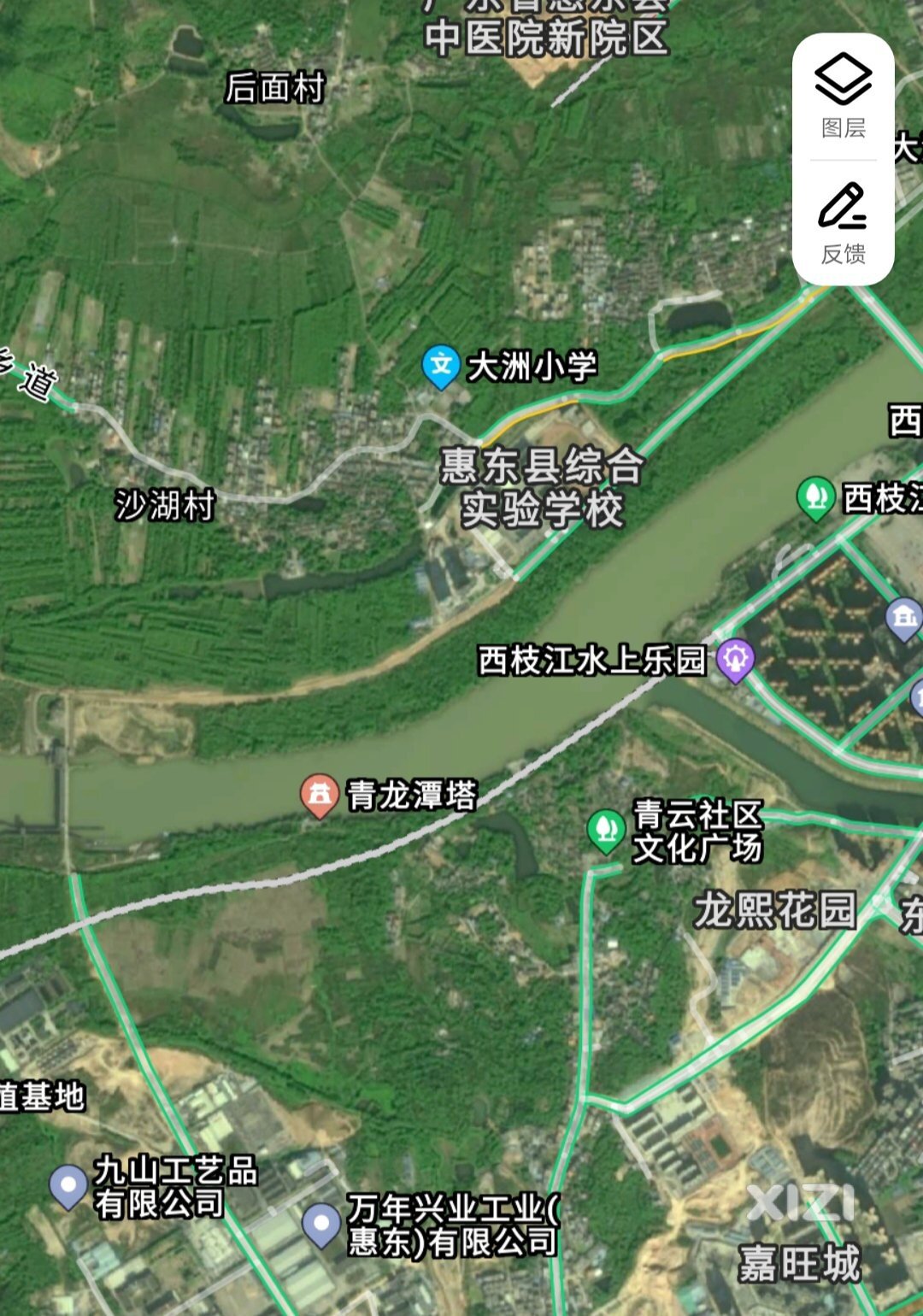 1江之隔的青云和大洲。他们本地村民学老话一样？大洲人比较壮？