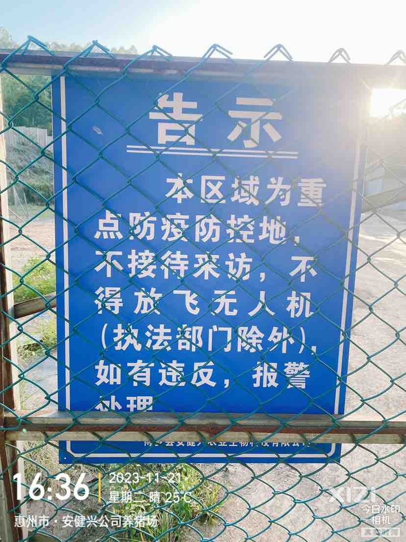 此猪场位于博罗县公庄