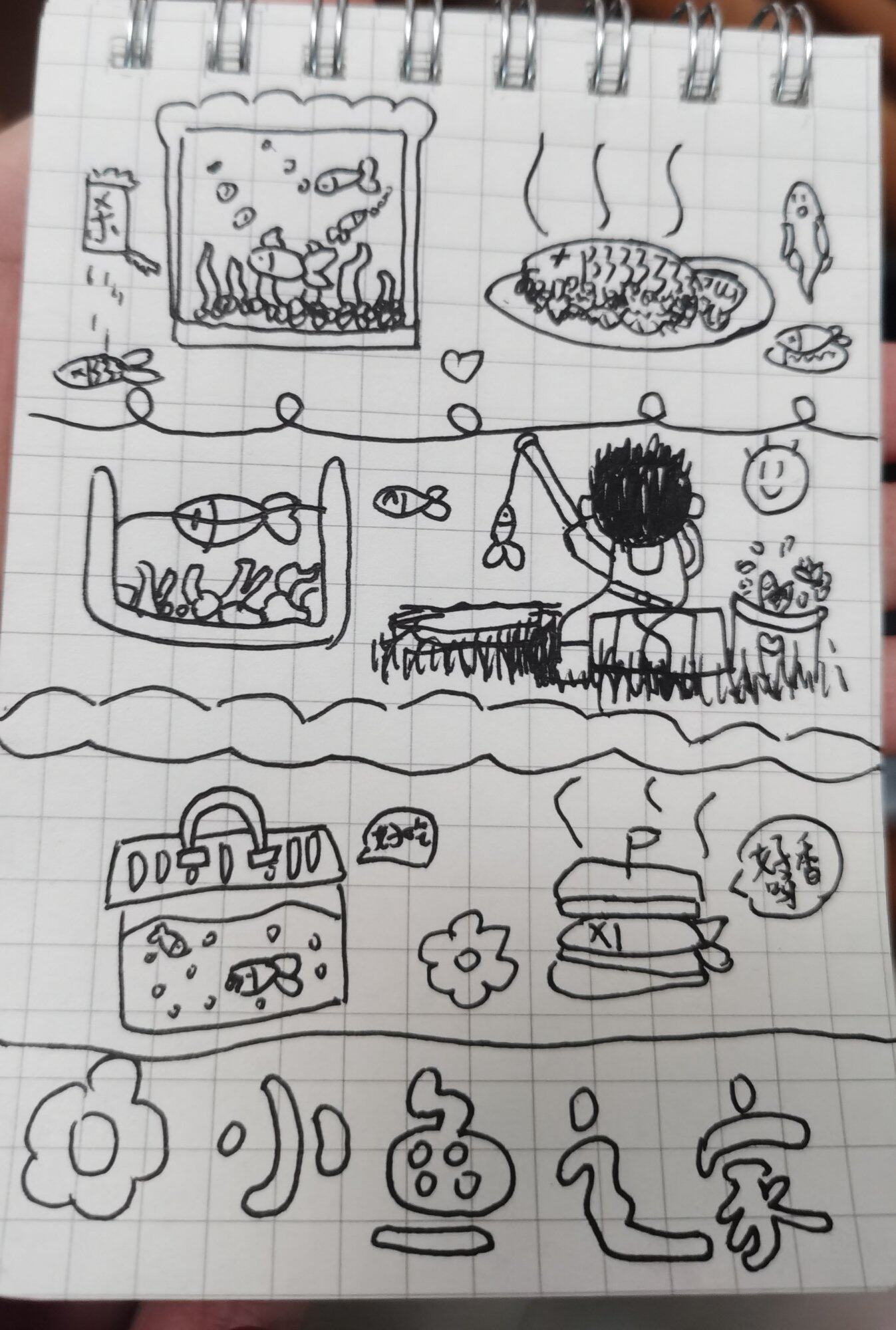 女儿画的小鱼之家，有