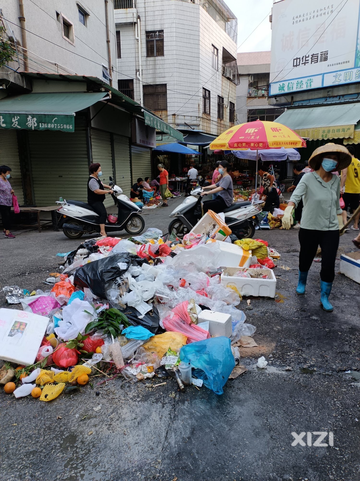 平海镇，平海市场垃圾