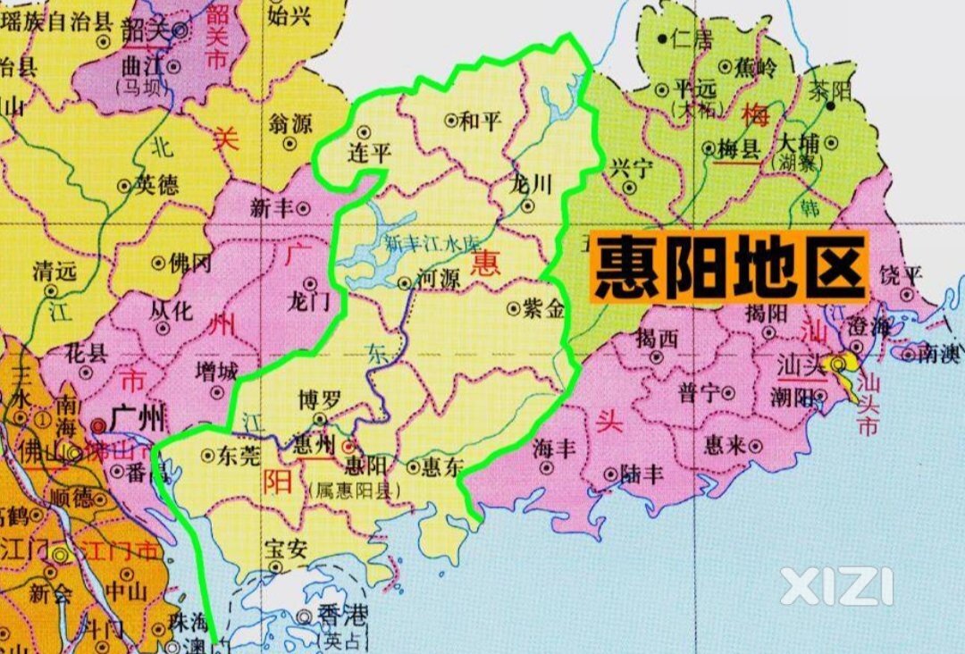 1950年之前。盐田区、龙岗区、坪山区、大鹏新区都属于惠州的惠阳县