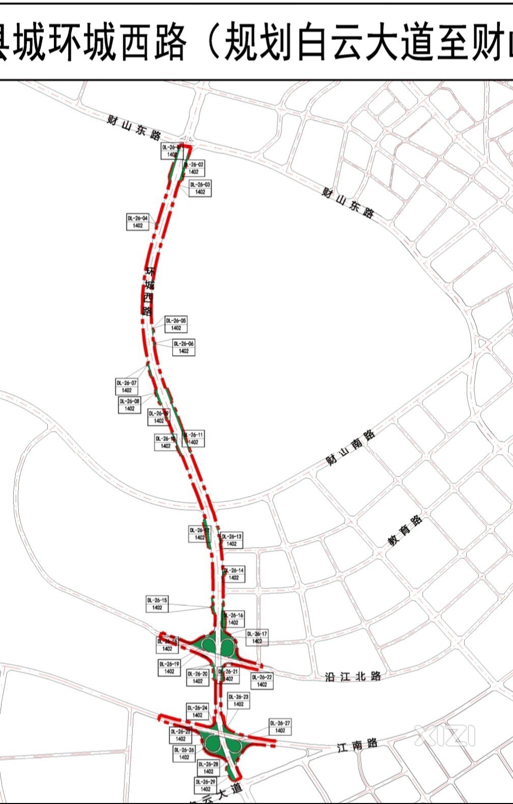 环城西路建设意义非常大。多条横向路将接入。财山南路也开始提出。