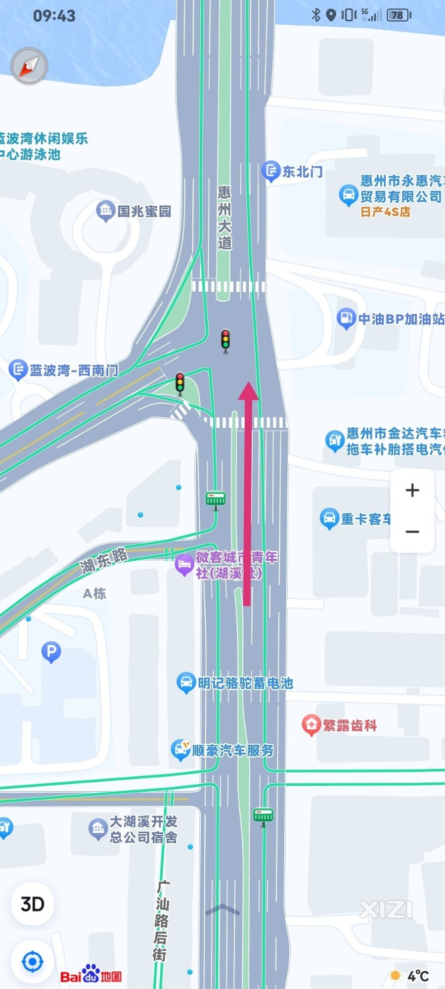 大湖溪蓝波湾十字路口红绿灯