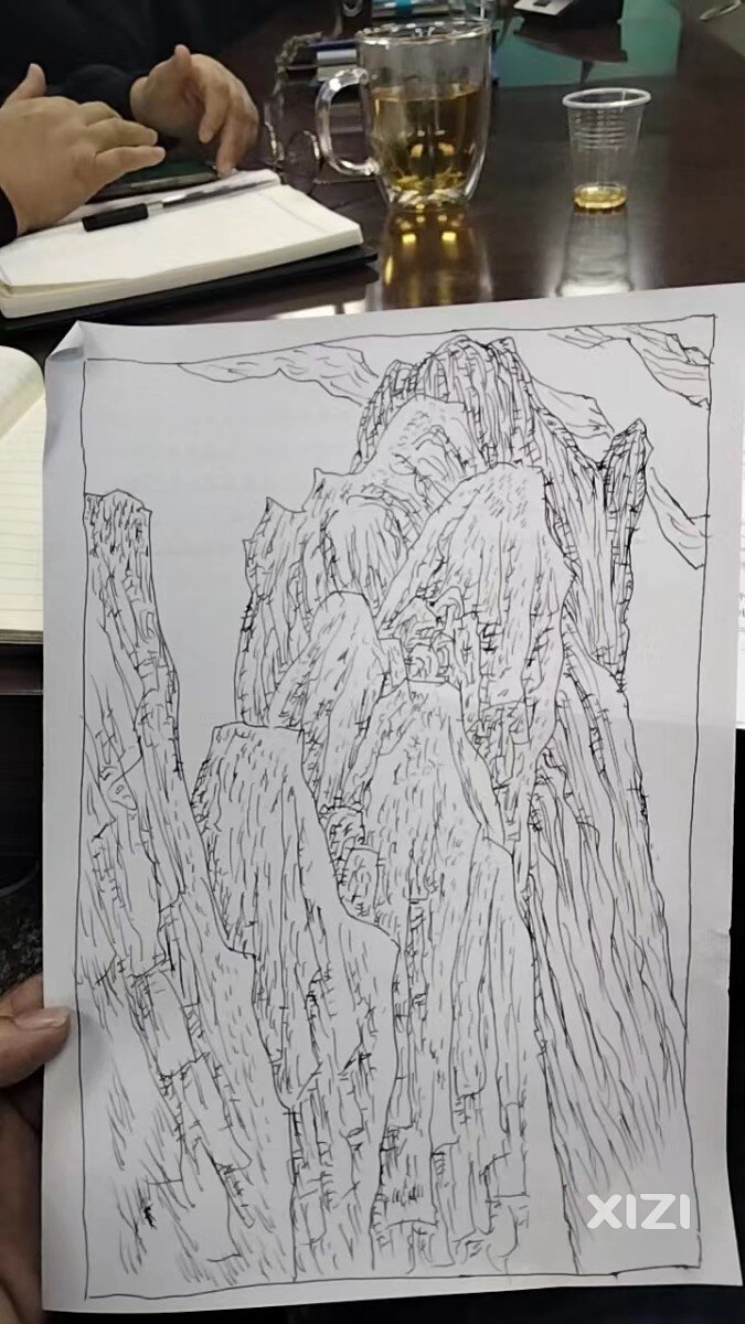 年终总结会上画张画