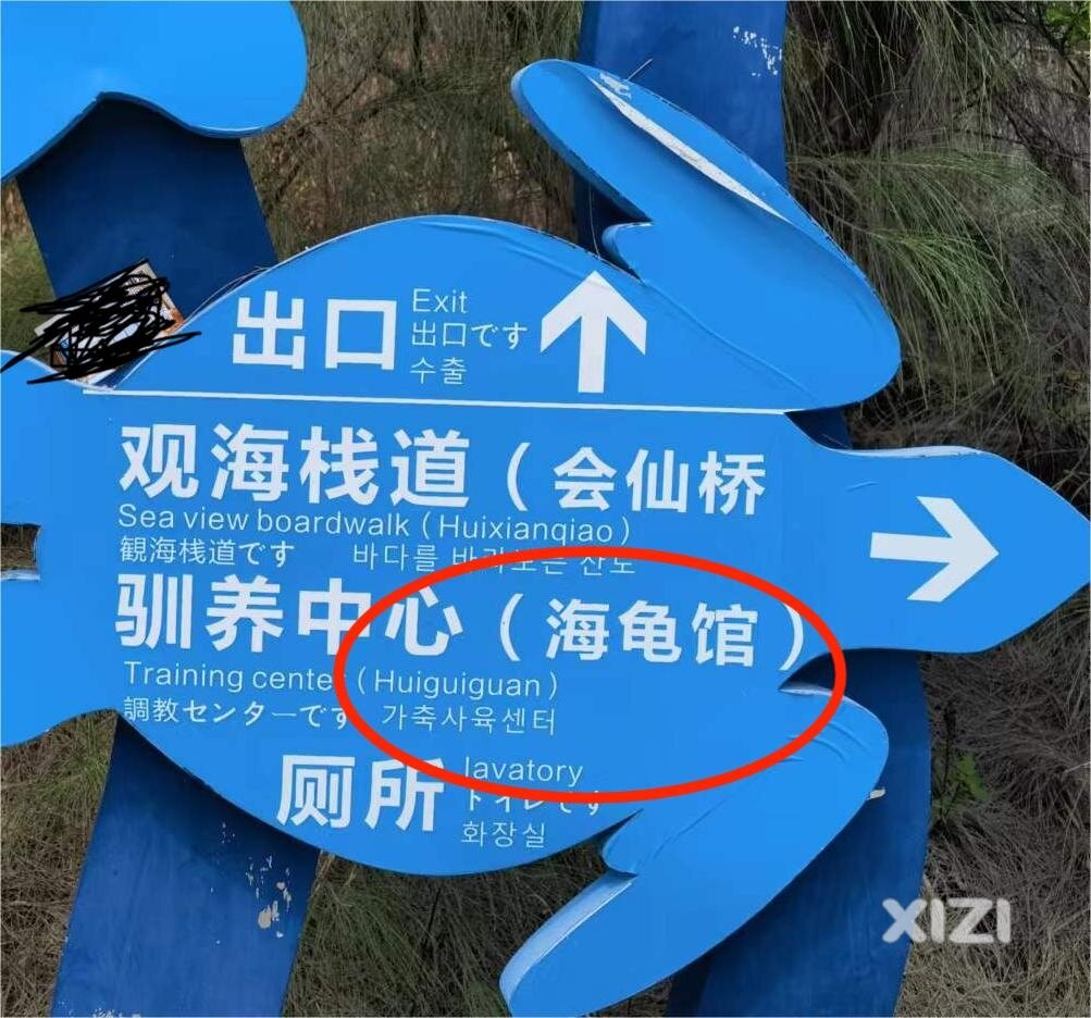 海龟湾景区某处指示牌标错拼音，有人知道吗？