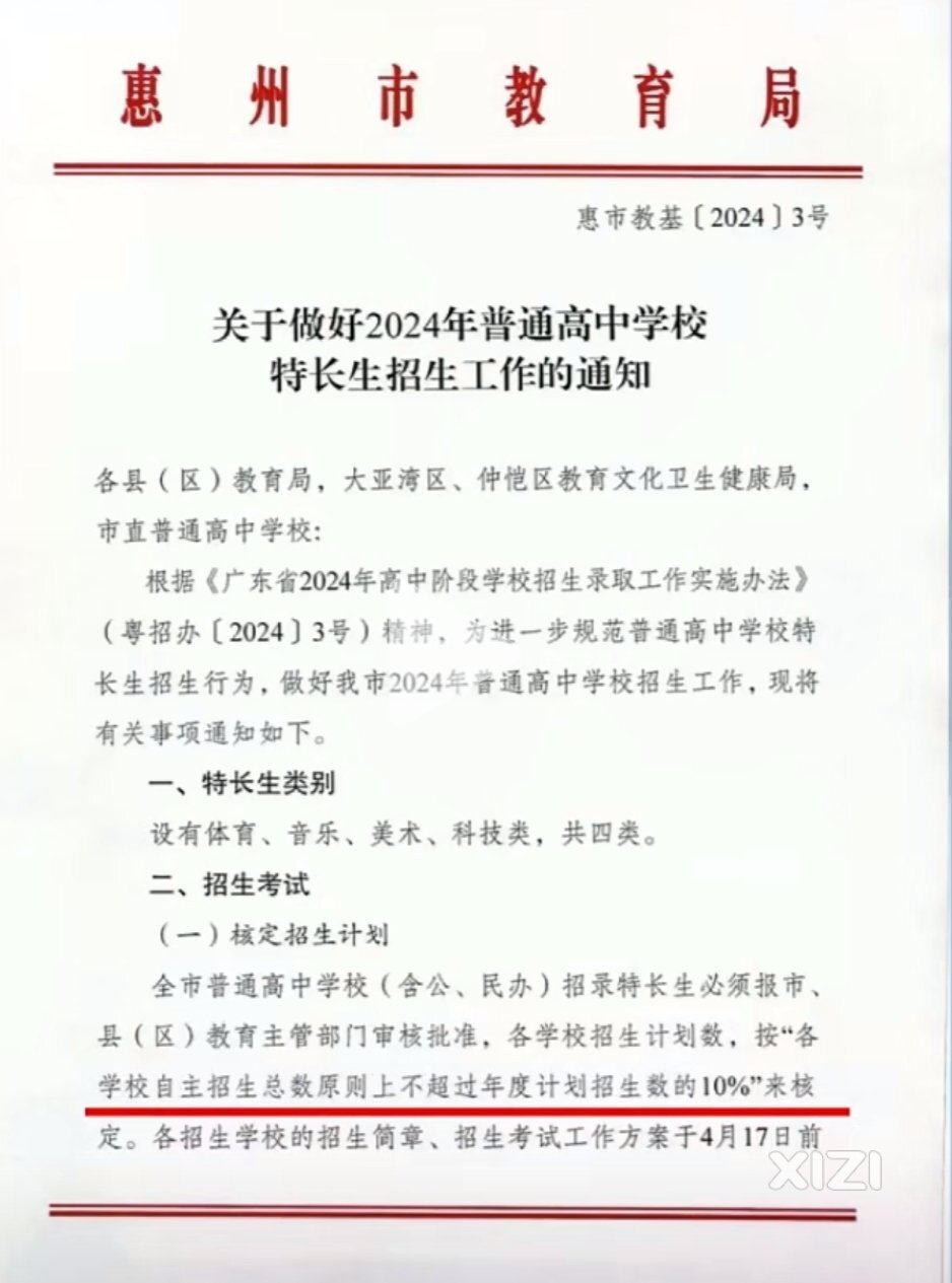 2024年普高特长生招生通知来了
