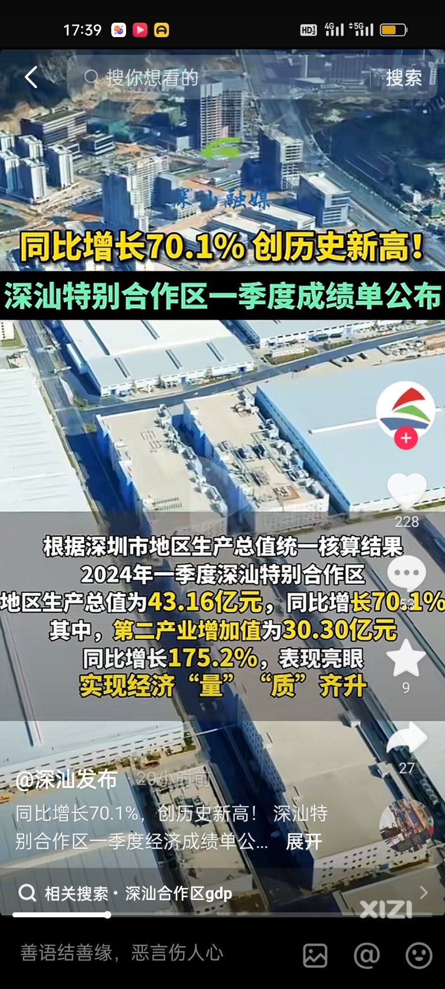 深汕合作区 2024 第一季度 GDP