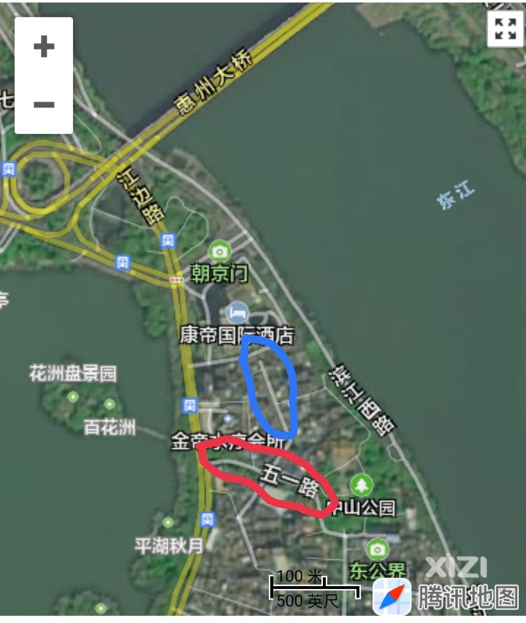 作为惠城区本地人，现在告诉你那条路叫北门直街，那条路叫五一路。