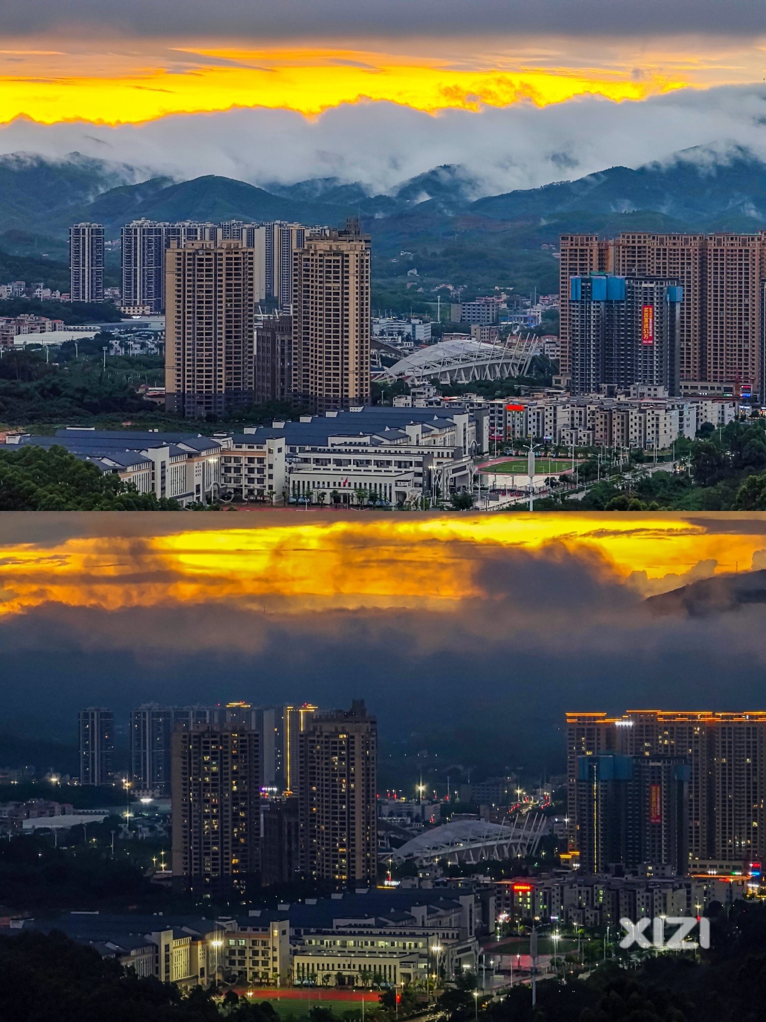 谁懂啊！今天我在博罗拍到日照金山