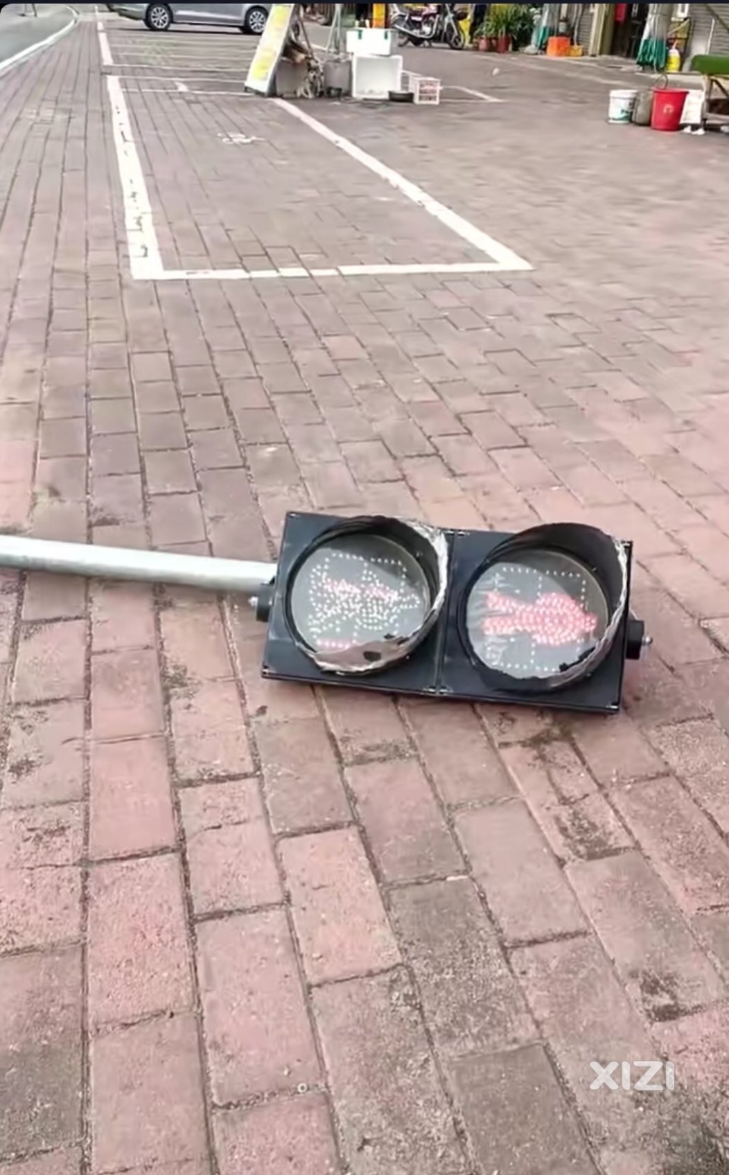 什么都难啊。压力太大。生活更难。白花的斑马线人行灯也自己倒下了。