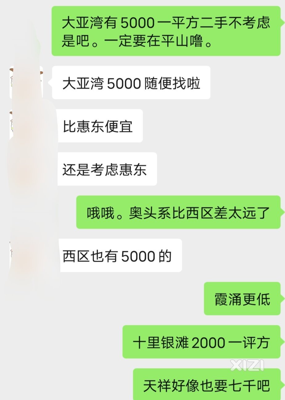 大亚湾西区有5000的。几个人在那边的惠东朋友还是考虑回平山买