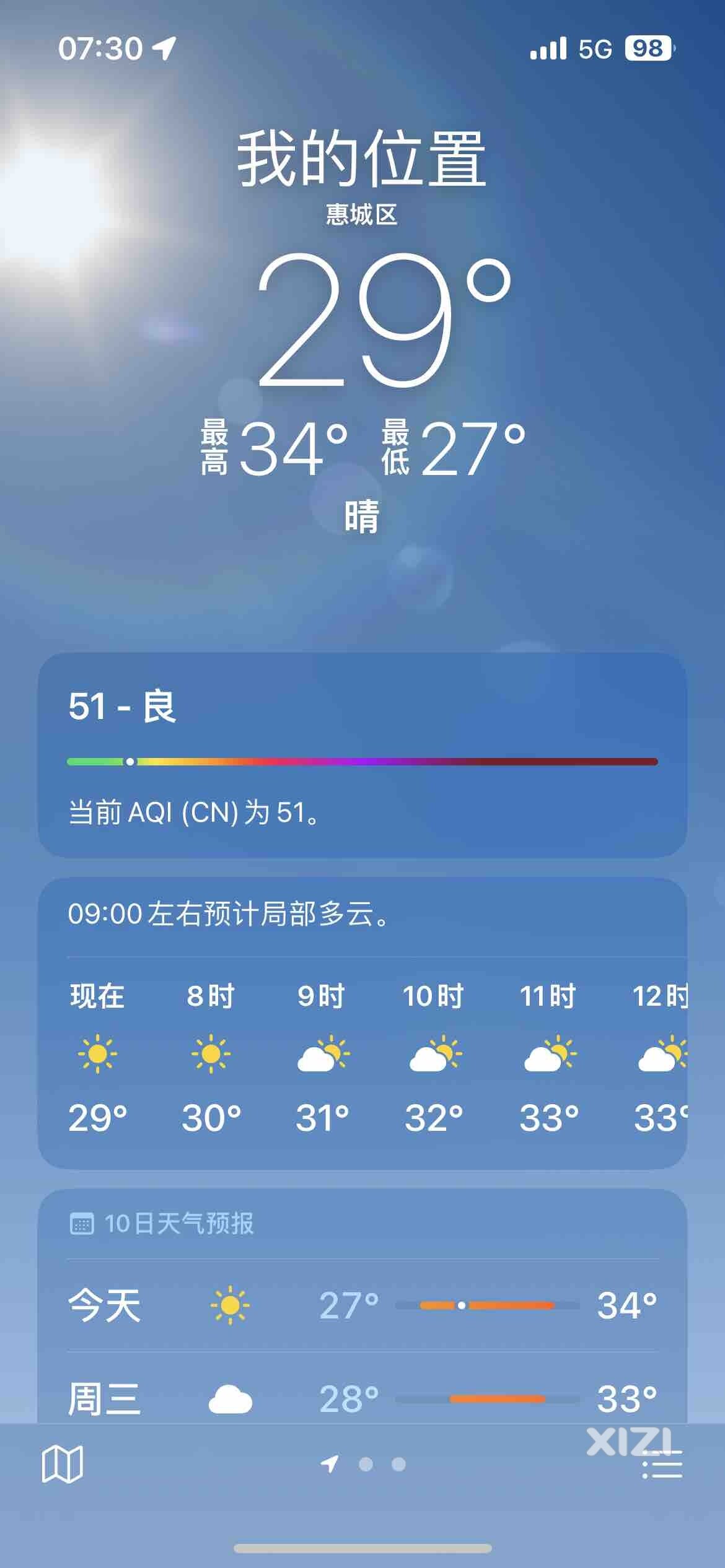 热，34度以上！
