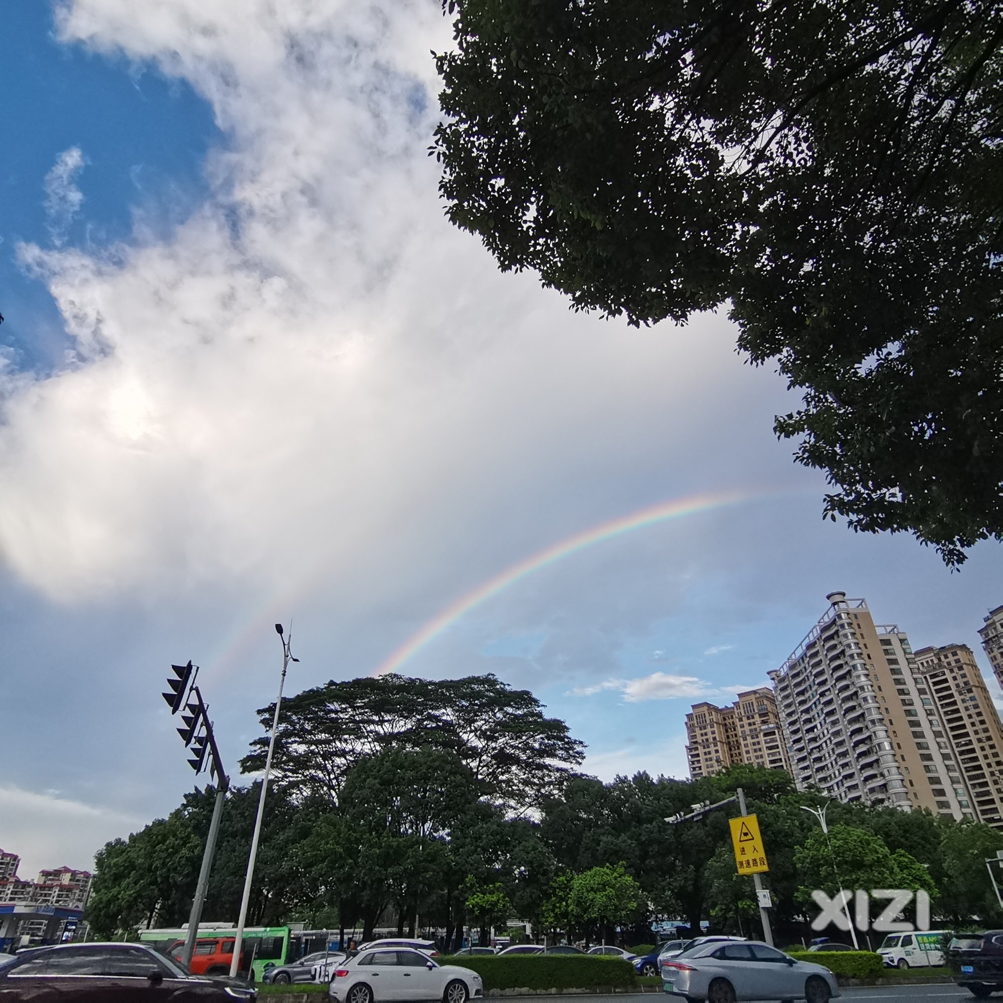 双彩虹，在跳水馆拍摄