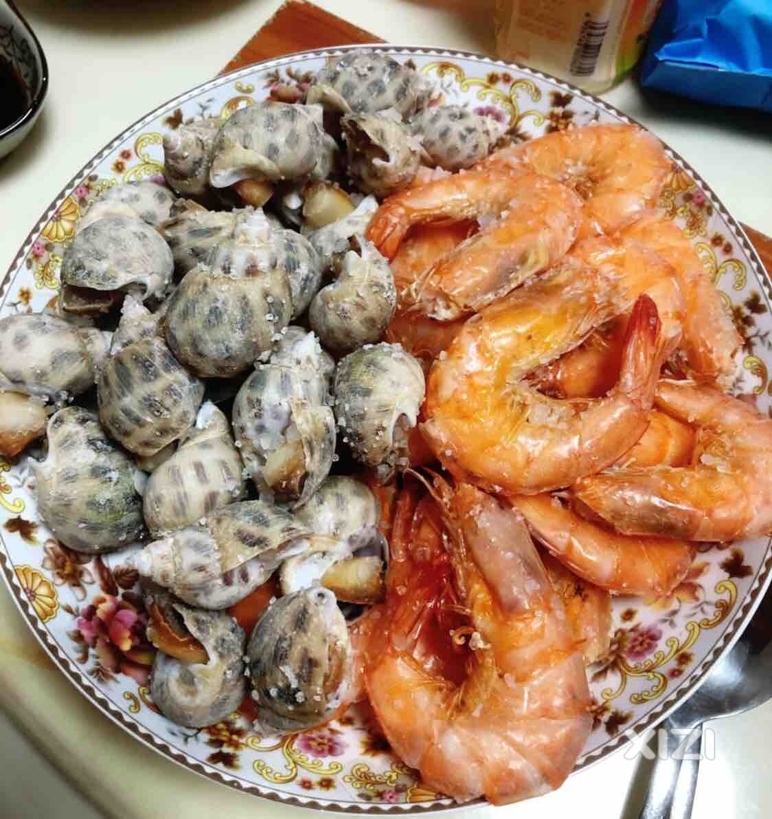 盐焗花螺虾