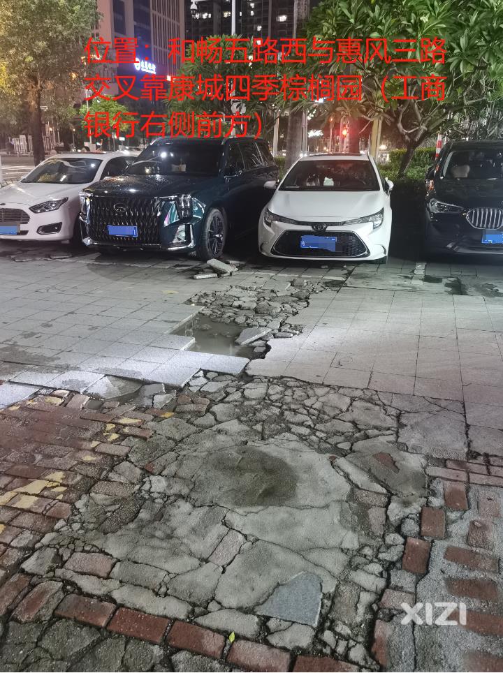 这影响我们大仲恺的颜面吧？！---- 稀烂的路面！