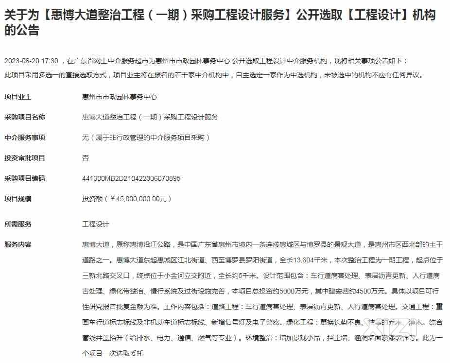 惠博大道整治开始前期工作